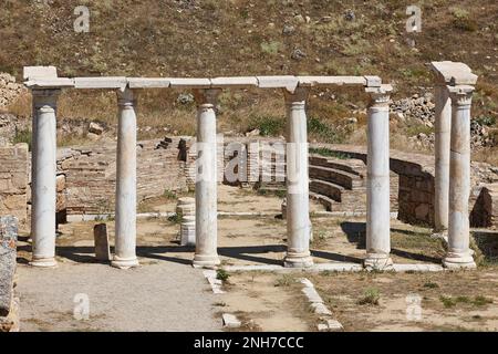 Hierapolis antike Ruinen. Martyrium-Gebiet in Pamukkale. Türkische historische Stätte Stockfoto