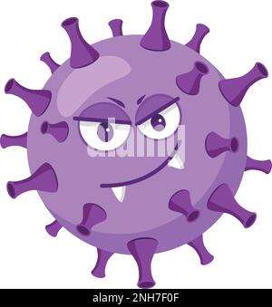 Vektordarstellung eines HIV oder humanen Immundefizienz-Virus im Cartoon-Stil isoliert auf weißem Hintergrund Stock Vektor