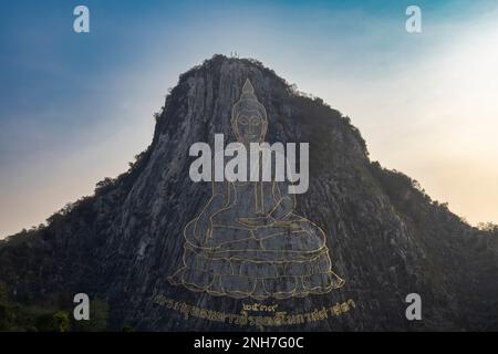 Buddha Laser Mountain, Khao Chi Chan Mountain, Pattaya. Chonburi, Thailand Stockfoto