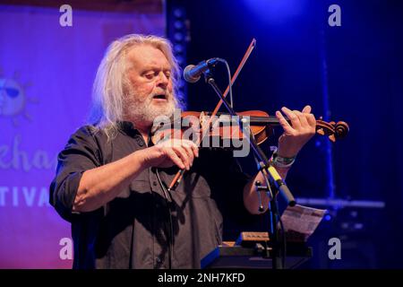 Handzeichen (Phil Beer) beim Wickham Festival, Hampshire, Großbritannien. 6. August 2022 Stockfoto