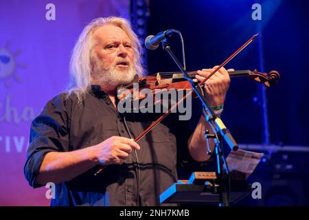 Handzeichen (Phil Beer) beim Wickham Festival, Hampshire, Großbritannien. 6. August 2022 Stockfoto