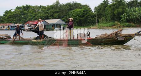 Chau Doc Floating Village, Fish Farm & Cham Minority Village Stockfoto