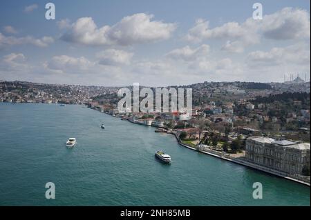 Asiatische Seite von Istanbul aus der Luft über dem Blick auf die Drohne Stockfoto