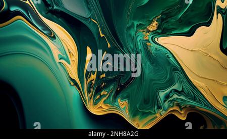 Luxuriöse abstrakte Tapete, grüner Marmor und goldener Hintergrund. Dunkelgrüner Smaragdmarmor Stock Vektor