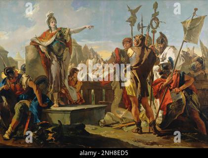 Giovanni Battista Tiepolo Königin Zenobia Spricht Zu Ihren Soldaten 1725/1730 Stockfoto