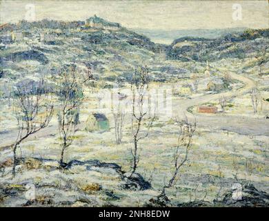 Harlem Valley Wintermalerei von Ernest Lawson. Abholposition 1184. Zeitalter des 20. Jahrhunderts; Material Öl auf Leinwand auf Platte montiert. Stockfoto