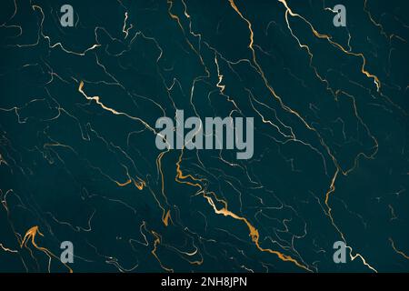Alkoholtinte grün transparenter Hintergrund. Farbtextur: Grün, Ozean und Gold. Moderne, luxuriöse Farben in natürlichen Farben mit Glitzer. Speicherplatz für Banner kopieren Stockfoto