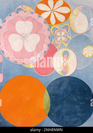 Die Zehn Größten, Nr. 2, Kindheit. Hilma af Klint schrieb diese Serie der Erforschung des menschlichen Lebenszyklus zu, von Kindheit und Jugend bis hin zum Erwachsenenalter und Alter. Stockfoto