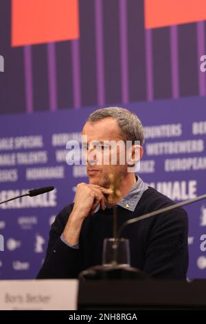 Berlin, Deutschland. 19. Februar 2023 Auf der Pressekonferenz für den Film Boom! Bumm! The World vs. Boris Becker beim Berlinale International Film Festival 73., Hotel Grand Hyatt. Kredit: Doreen Kennedy/Alamy Live News. Stockfoto