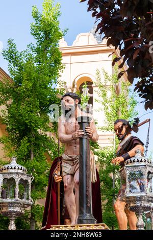 Prozession unseres Vaters Jesus der Demut und Geduld. Heilige Woche in Badajoz. Stockfoto