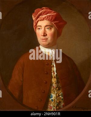 David Hume (1711-1776), schottischer Erleuchtungsphilosoph, Historiker und Ökonom, am besten bekannt für sein äußerst einflussreiches System des philosophischen Empiriismus, Skepsis und Naturalismus. Gemälde von Allan Ramsay (1713-1784), 1754. Stockfoto