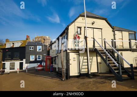 Der Boathouse-Souvenirladen in Broadstairs, kent im Winter Stockfoto