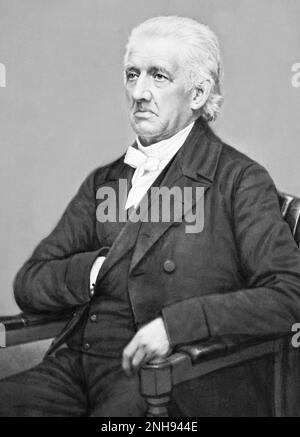 Lyman Beecher (1775-1863) war ein Presbyterianischer Geistlicher, Abolitionist, Anführer der gemäßigten Bewegung und Vater mehrerer namhafter Führer, darunter Harriet Beecher Stowe und Henry ward Beecher. Er war ein Anführer des zweiten großen Erwachen. Foto von Mathew Brady, ca. 1855-63. Stockfoto