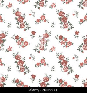 Nahtloses Muster aus rosa Rosen Stock Vektor