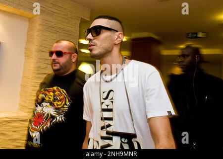 Italienischen Rapper Marracash, FNAC Mailand (13.07.2010) Stockfoto