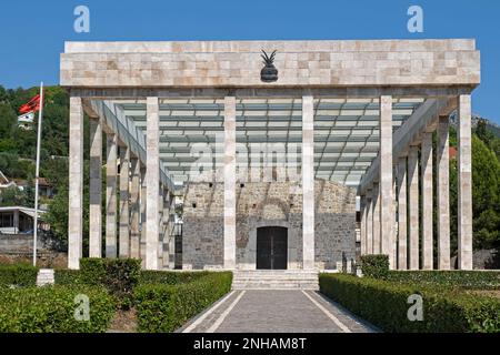 Mausoleum / Denkmal für Skanderbeg, albanischer feudalord und oberster Militärbefehlshaber der Liga von Lezhë, Albanien Stockfoto