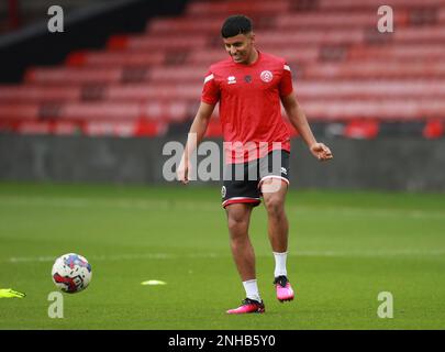 Sheffield, England, 20. Februar 2023. Sai Sachdev aus Sheffield Utd während des Spiels der Professional Development League in Bramall Lane, Sheffield. Das Bild sollte lauten: Simon Bellis/Sportimage Stockfoto