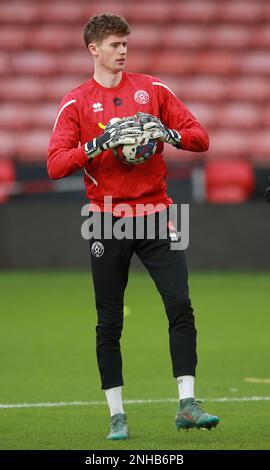 Sheffield, England, 20. Februar 2023. Luke Faxon aus Sheffield Utd während des Spiels der Professional Development League in Bramall Lane, Sheffield. Das Bild sollte lauten: Simon Bellis/Sportimage Stockfoto