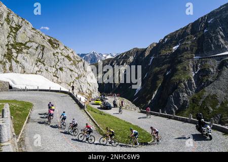 Schweiz, Tour de Suisse, Gotthard Pass (tremola) Stockfoto