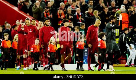 Liverpool, Großbritannien. 21. Februar 2023. Liverpool ging während des UEFA Champions League-Spiels in Anfield, Liverpool. Der Bildausdruck sollte lauten: Andrew Yates/Sportimage Credit: Sportimage/Alamy Live News Stockfoto