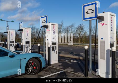 IONITY EV Charger Aire de Relief A26 Frankreich Stockfoto