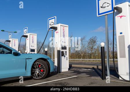 IONITY EV Charger Aire de Relief A26 Frankreich Stockfoto