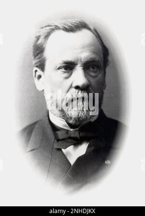 Der gefeierte französische Wissenschaftler , Schimiker und Mikrobiologe LOUIS PASTEUR ( Dole 1822 - Villeneuve-l'Etang 1895 ) - SCIENZIATO - Portrait - ritratto - Bart - barba - Kragen - colletto - Krawatte - papillon - Cravatta - ANTIRABBICA - PASTEURISIERUNG - IMPFUNG - PASTORIZAZIONE - VACCINAZIONE - Fondatore della MICROBIOLOGIA - IMMUNOGLOGMOIA Stockfoto