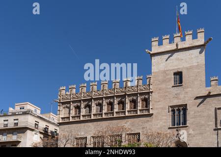 VALENCIA, Spanien - 27. Februar: Silk Market Gebäude in der Altstadt Valencia Spanien am 27. Februar 2019 Stockfoto