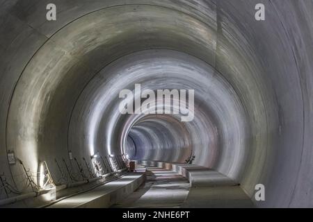 Stuttgart Baustelle 21, neuer unterirdischer Hauptbahnhof, Tunnelröhre des Feuerbachtunnels, Stuttgart, Baden-Württemberg, Deutschland Stockfoto