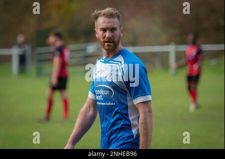 Abertillery, Wales, 13. November 2021. Ardal Leagues South East treffen Abertillery Bluebirds und Goytre AFC. Kredit: Will Cheshire Stockfoto