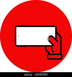 Modernes Symbol für die Verwendung von Mobiltelefonen verboten. Abbildung eines flachen Vektors Stock Vektor