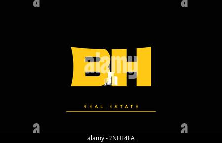 Immobilienbriefe Initialen Monogramm Logo BH , HB Stock Vektor