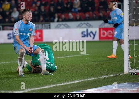 Rotherham, Großbritannien. 21. Februar 2023during das Sky Bet Championship-Spiel zwischen Rotherham United und Sunderland im New York Stadium, Rotherham, am Dienstag, den 21. Februar 2023. (Foto: Trevor Wilkinson | MI News) Kredit: MI News & Sport /Alamy Live News Stockfoto