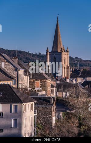 Vue hivernale de la cité médiévale Stockfoto