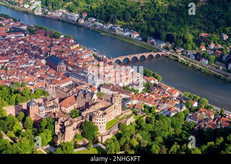 Heidelberg Schloss, Heidelberg Luftaufnahme Baden Württemberg Deutschland Stockfoto