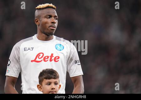 FRANKFURT, DEUTSCHLAND - FEBRUAR 21: Victor Osimhen von SSC Neapel während der UEFA Champions League-Runde von 16. Leg 1 Spiel zwischen Eintracht Frankfurt und SSC Neapel im Frankfurter Stadion am 21. Februar 2023 in Frankfurt (Foto von Rene Nijhuis/Orange Pictures) Guthaben: Orange Pics BV/Alamy Live News Stockfoto