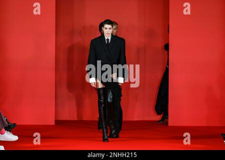 DAVID KOMA Herbst-Winter 2023-2024 Runway während der London Fashion Week am 2023. Februar in London; UK 18/02/2023 Stockfoto