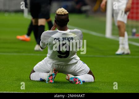 Frankfurt, Deutschland. 21. Februar 2023. Victor Osimhen von Neapel während Eintracht Frankfurt gegen Neapel, UEFA Champions League Fußballspiel in Frankfurt, Deutschland, Februar 21 2023 Kredit: Independent Photo Agency/Alamy Live News Stockfoto