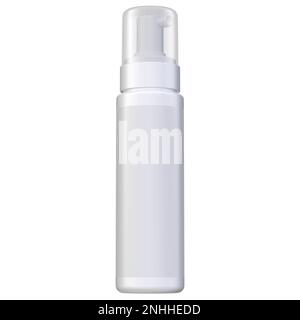 Realistische 3D-Flaschen-Mock-Up-Vorlage auf weißem Hintergrund.3D-Rendering, 3D-Abbildung Stockfoto