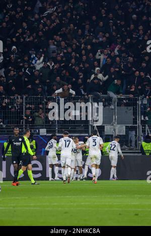 Frankfurt, Deutschland. Neapel, Germanien. 21. Februar 2023. Francoforte sul Meno 21/02/2023, durante la partita di calcio valida per la Champions League 2022/23, tra le Squadre di FC Eintracht Francoforte vs SSC Napoli FC allo stadio Deutsche Bank Park di Francoforte sul Meno (Kreditbild: © Fabio Sasso/ZUMA Press Wire) NUR ZUR REDAKTIONELLEN VERWENDUNG! Nicht für den kommerziellen GEBRAUCH! Kredit: ZUMA Press, Inc./Alamy Live News Stockfoto