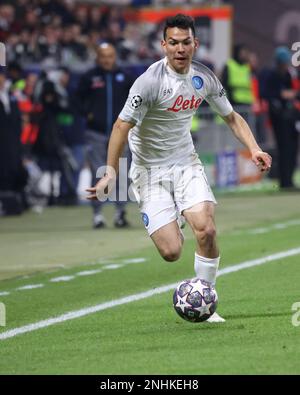 Frankfurt, Deutschland. Neapel, Germanien. 21. Februar 2023. Francoforte sul Meno 21/02/2023, durante la partita di calcio valida per la Champions League 2022/23, tra le Squadre di FC Eintracht Francoforte vs SSC Napoli FC allo stadio Deutsche Bank Park di Francoforte sul Meno Hirving Lozano von SSC Napoli (Kreditbild: © FABIO Sasso/ZUMA Pressdraht) Nicht für den kommerziellen GEBRAUCH! Kredit: ZUMA Press, Inc./Alamy Live News Stockfoto