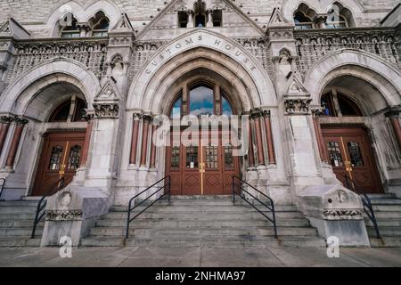 Zollhaus Nashville, historisches Regierungsgebäude, viktorianischer gotischer Architekturstil, erstes Postamt in Nashville Stockfoto