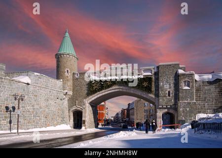 Porte Saint-Louis auf Englisch Sant Louis Gate, Quebec, Canadá Stockfoto