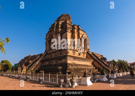 Chedi Luang Stupa im historischen Zentrum von Chiang Mai, Thailand Stockfoto