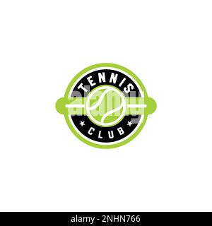 Design mit Tennislogo, Vorlage für Sportabzeichen. Vektordarstellung Stock Vektor