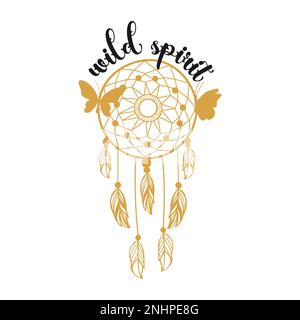 Wilder Geist, handgeschriebene Schriftzeichen. Motivierend. Vektordarstellung. Stock Vektor