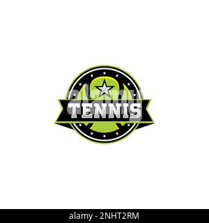 Tennislogo, Amerikanisches Logo Sport. Tennis Club Logo-Design Stock Vektor