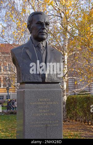 Monument to US President Woodrow Wilson in Sofia, Bulgaria.He was key to preserving Bulgarian sovereignty after WWI in the Versailles Conference Stockfoto