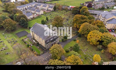 Luftfoto der Stadt Woodthorpe, ein Vorort im Südwesten der Stadt York, North Yorkshire, England, mit einer Luftaufnahme von A Stockfoto