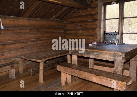 Ventebuhytta ist eine von DNT betriebene Berghütte in Dividalen im Nationalpark Øvre Dividal in der Gemeinde Målselv in der Provinz Troms in Norwegen. Stockfoto